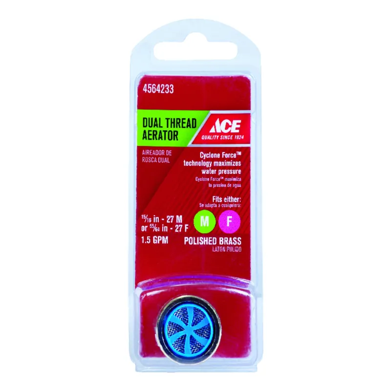 ACE Dual Thread Aerator 15/16 In. X 55/64 In. Polished Brass