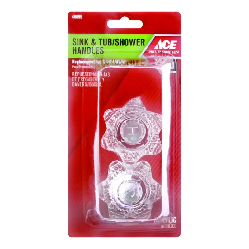 Clear Acrylic Hot And Cold Faucet Handles For Streamway Kitchen, Bathroom, Tub And Shower