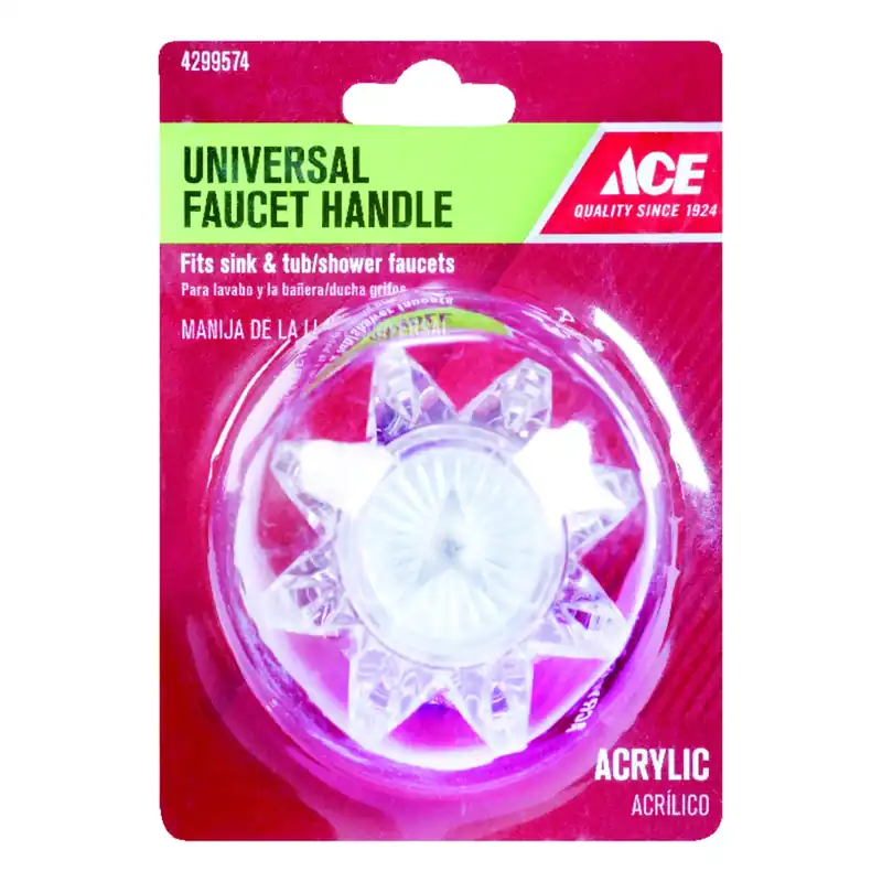 Universal Clear Acrylic Diverter Handle For Tub And Shower Faucets