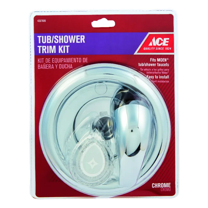 Chrome And Plastic Tub And Shower Trim Kit For Moen Faucets