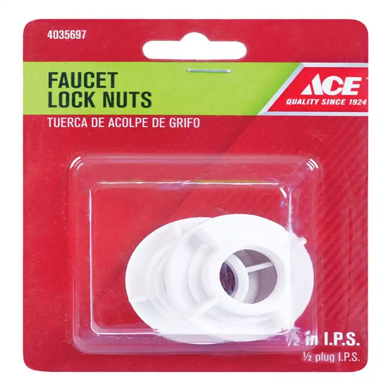 Ace 1/2 Inch Plastic SAE Faucet Lock Nut 2 Pk