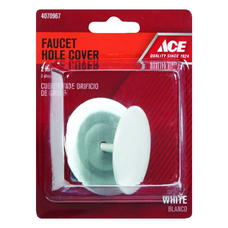 Universal Faucet Hole Cover 1-3/4 In. O.d. Durable Plastic White Finish