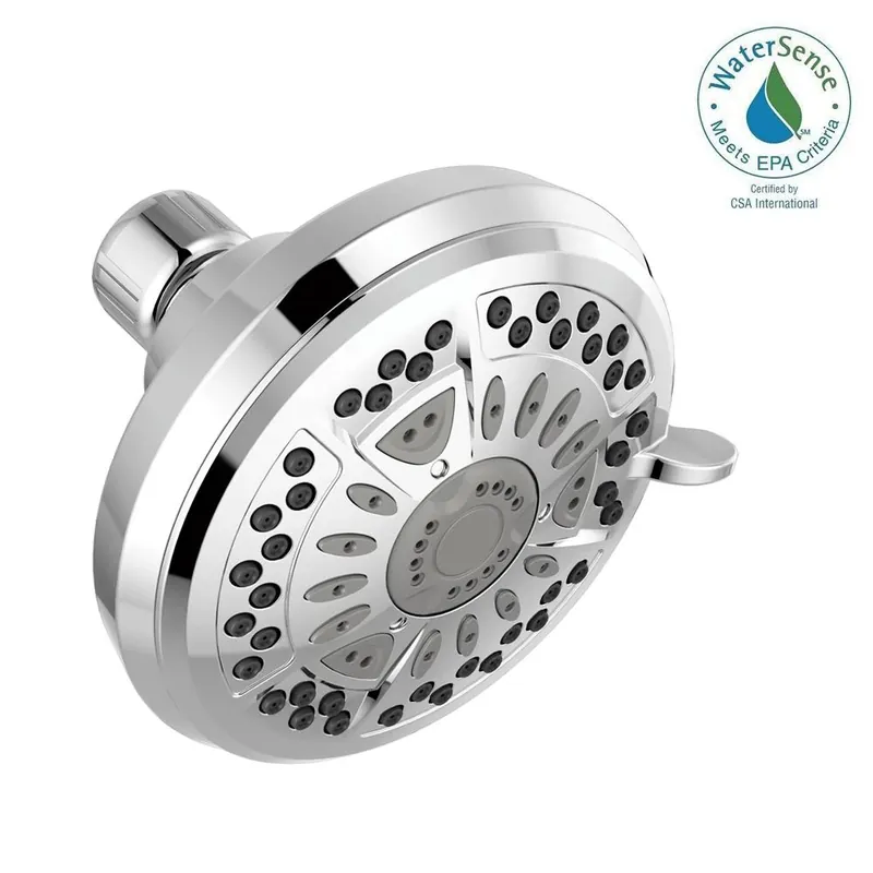 6-Spray Shower Head, Fixed Mount, Chrome