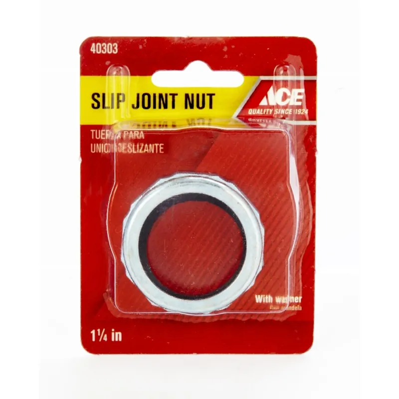 Ace 1-1/4 In. Dia. Chrome Slip Joint Nut And Washer 1 Pk