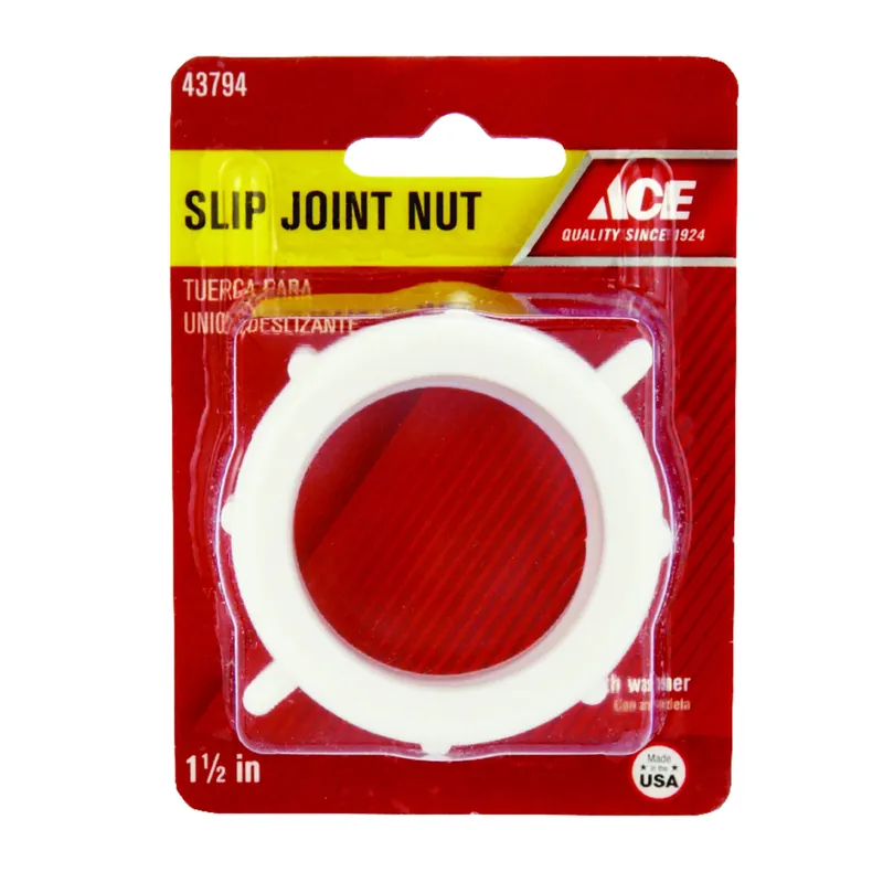 1-1/2 Inch Diameter Plastic Slip Joint Nut And Washer For Tubular Piping