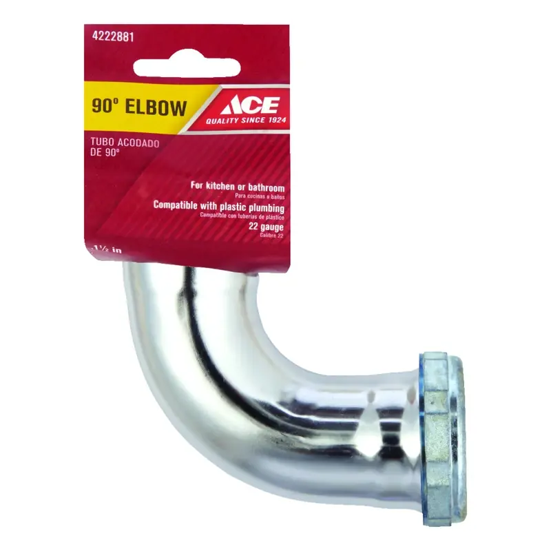 1-1/2 Inch Diameter Brass 90 Degree Elbow With Slip Joint Connections