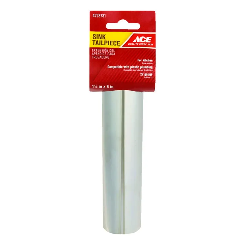 1-1/2 Inch Diameter X 6 Inch Long Brass Tailpiece For Kitchen Drainage