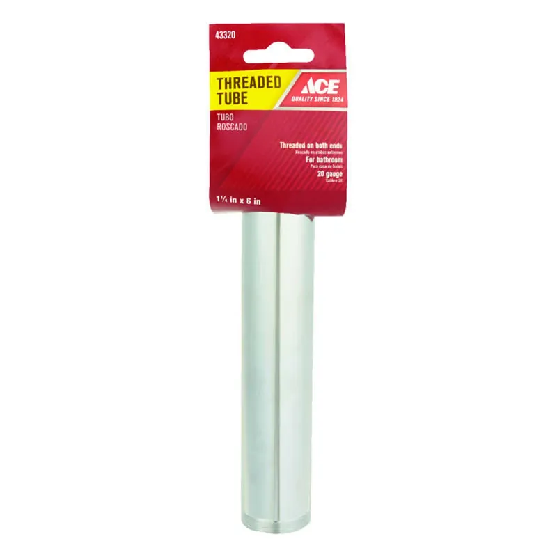 1-1/4 In. Diameter X 6 In. Length Brass Threaded Extension Tube