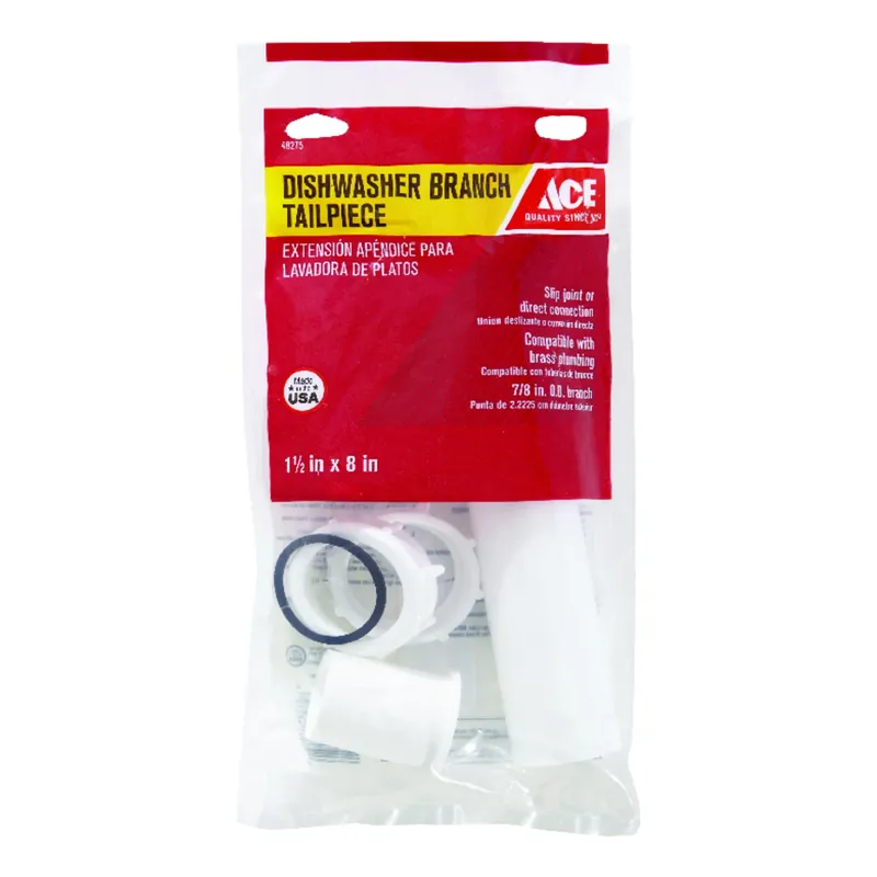 1-1/2 In. Diameter X 8 In. Length Plastic Dishwasher Branch Tailpiece