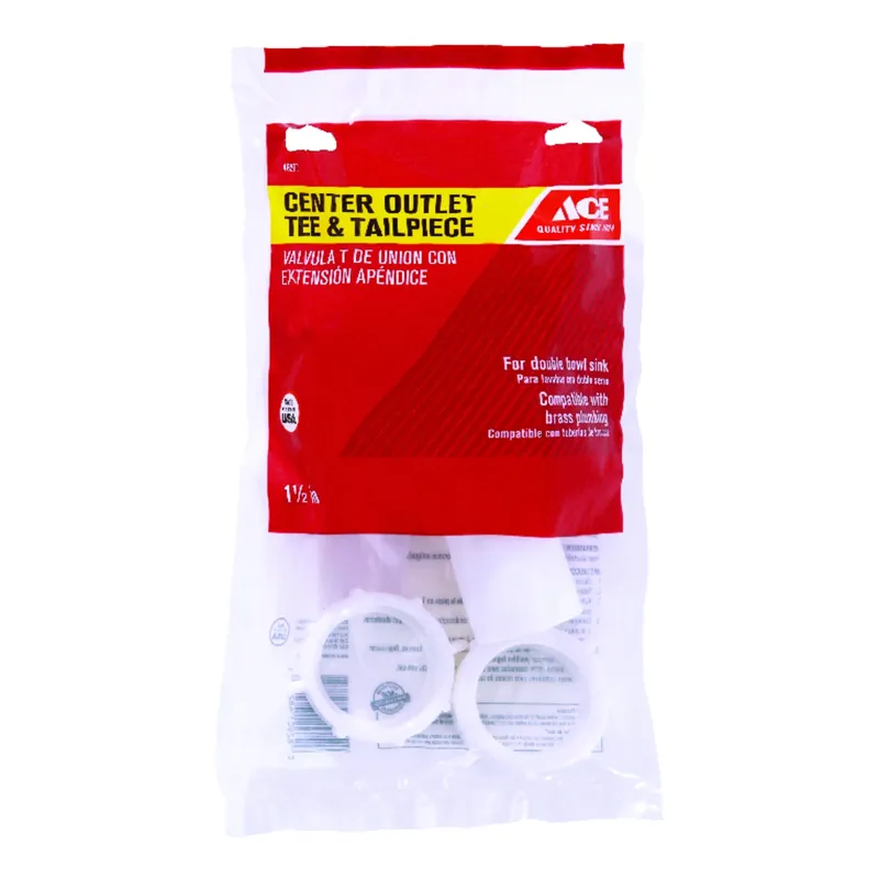 1-1/2 In. Plastic Tee And Tailpiece For Double Bowl Sink Drainage
