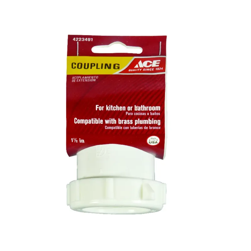 Ace 1-1/2 In. Slip X 1-1/2 In. Dia. Slip Plastic Coupling