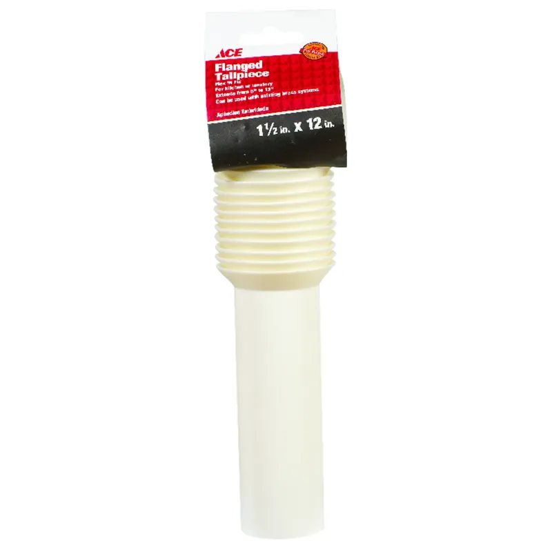 1-1/2 In. Diameter X 12 In. Length Plastic Flanged Tailpiece For Sinks