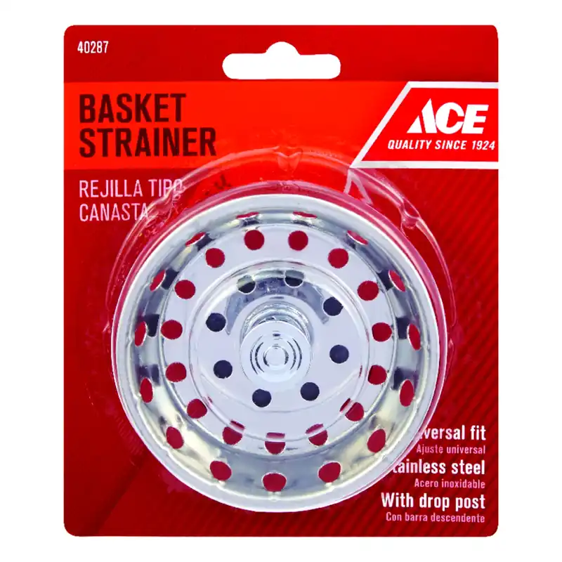 3-1/2 In. Diameter Chrome Stainless Steel Replacement Strainer Basket Model Ace820-25