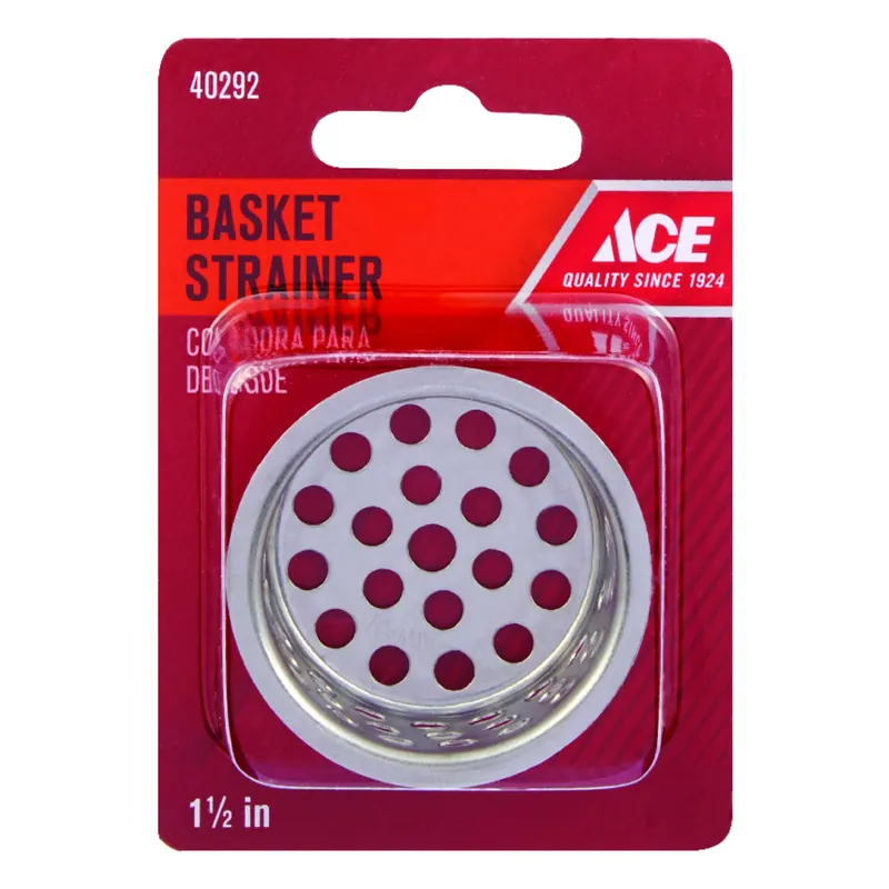 1-1/2 In. Diameter Chrome Replacement Strainer Basket - Stainless Steel