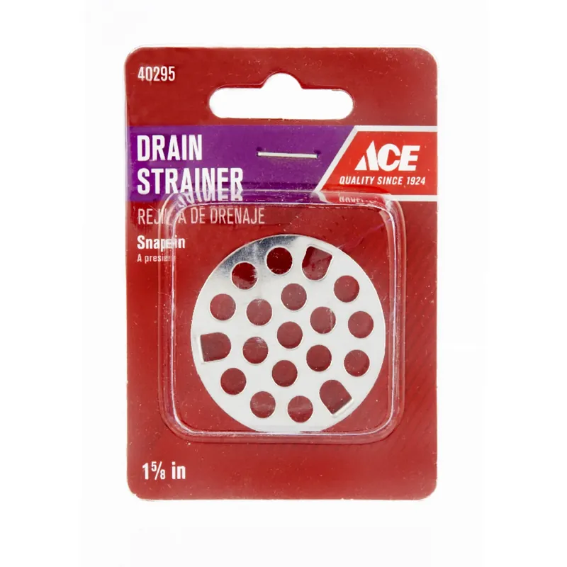 1-5/8 Inch Diameter Chrome Metal Snap In Drain Grate Strainer