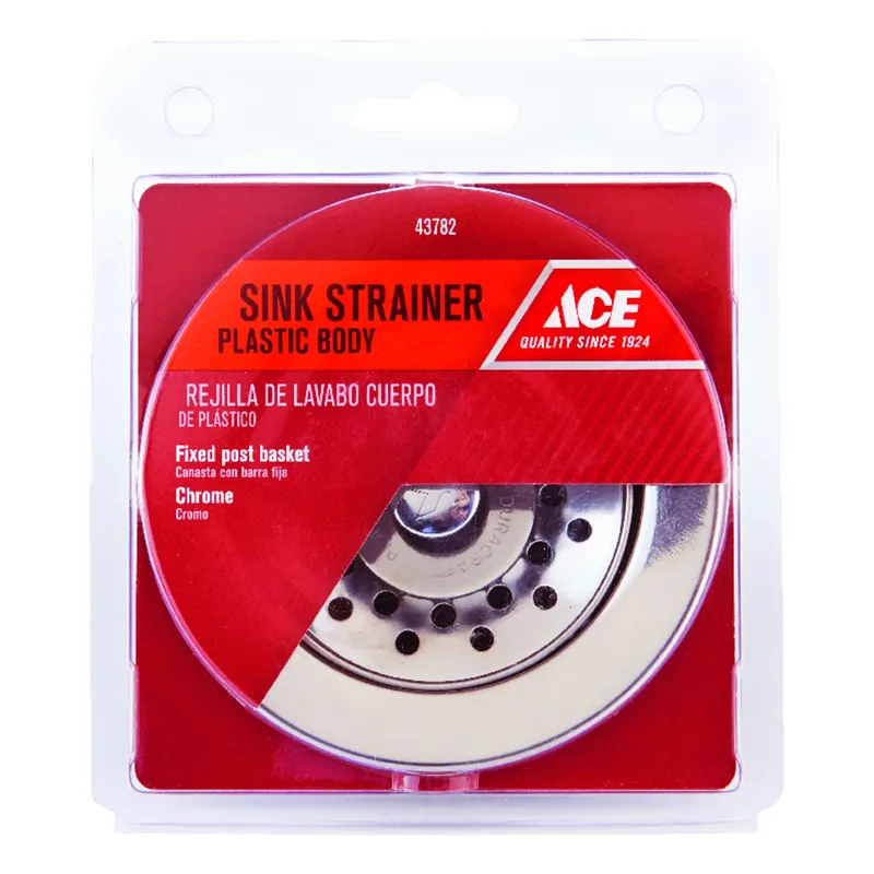 3-1/2 Inch Diameter Plastic Basket Strainer Assembly With Stainless Steel Rim