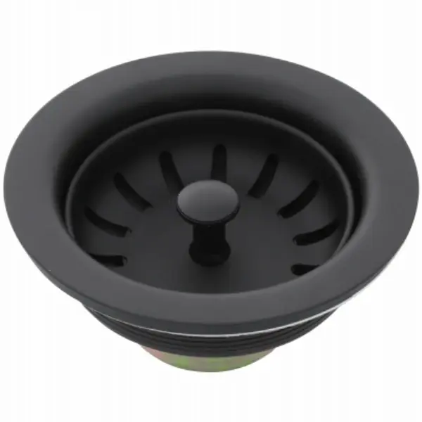 Sink Strainer Basket, Matte Black, 3-1/2 In.