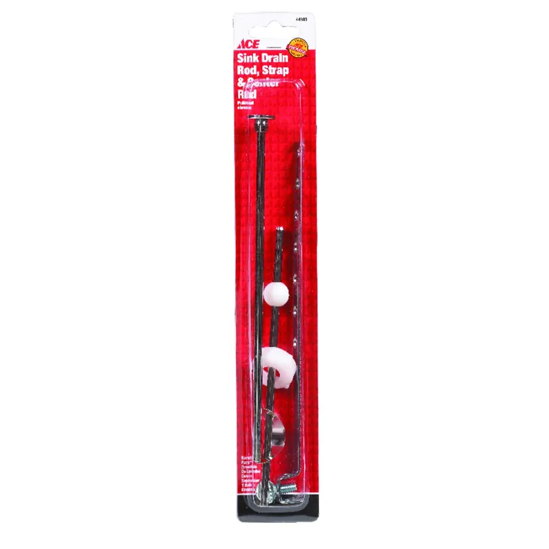 8 In. L Metal Sink Drain Rod And Strap With Polished Chrome Finish