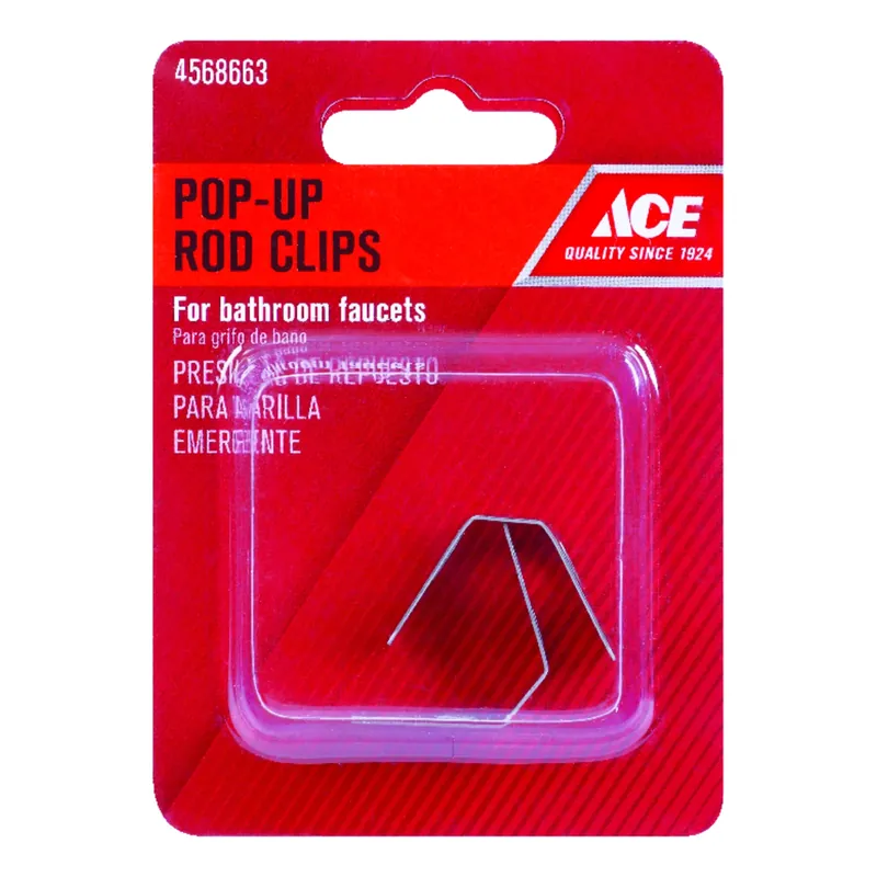 1/4 In. Chrome Stainless Steel Pop-up Rod Clips For Drain Assemblies