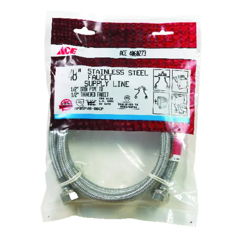 1/2 In. Fip X 1/2 In. D Fip 48 In. Braided Stainless Steel Supply Line