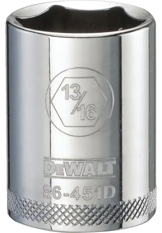 SAE Socket, Shallow, 6-Point, 13/16 In., 1/2 In. Drive