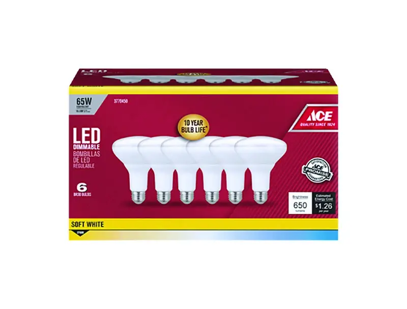 Ace 10.5 Watts BR30 LED Bulb 650 Lumens Soft White 65 Watt Equivalence