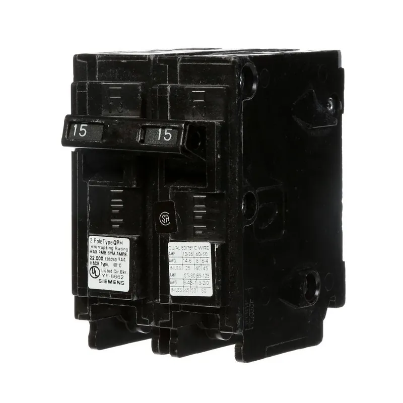 Q215 15 Amp Double-pole Circuit Breaker, 120/240 Volt, Thermal Magnetic Trip