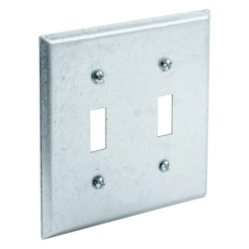 Southwire 2-gang Square Steel Box Cover, 4 In L X 4 In W, Silver