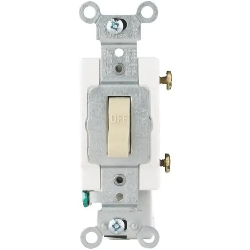 Leviton 20 Amps Single Pole Toggle AC Quiet Switch Ivory 1 Pk