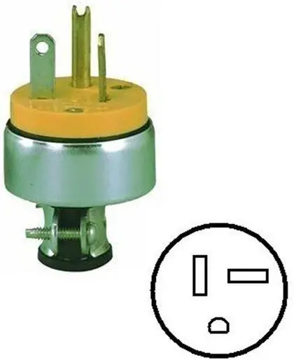 20 Amp Vinyl Armored Grounding Plug Nema 5-20p Thermoplastic 3-wire