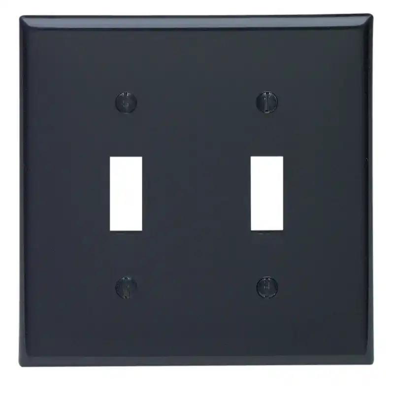 Leviton Black 2 Gang Nylon Toggle Wall Plate 1 Pk
