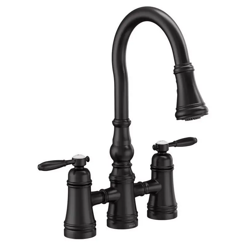 Weymouth Two Handle Matte Black Pull-down Kitchen Faucet S73204bl