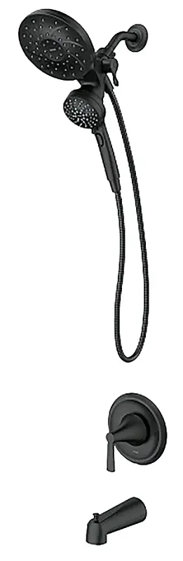 Mikah Single-Handle Tub & Shower Faucet, Spout & Handheld Showerhead, Black