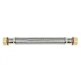 24-inch Braided Stainless Steel Water Heater Connector, Lead Free, Model Lfbk Lbf-24