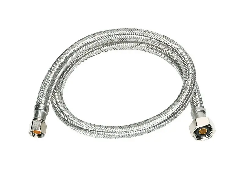 Faucet Connector, Braided Stainless Steel, 3/8 Compression X 1/2 FIP X 24 In.