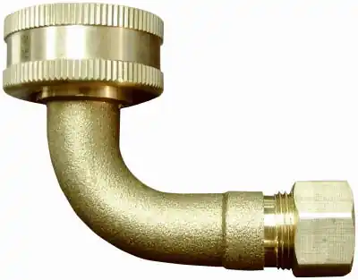 Whirlpool Dishwasher Fitting, Lead-Free, 3/8 Male Compression X 3/4 In. FGHT Elbow