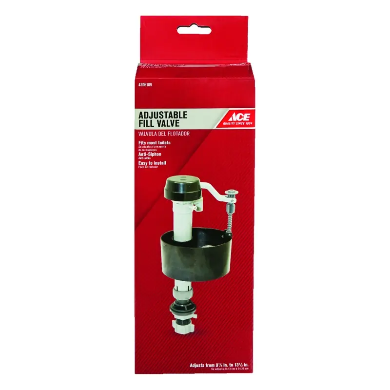 Adjustable Fill Valve Black Plastic, Model Ace830-11bx, Fits Most Toilets