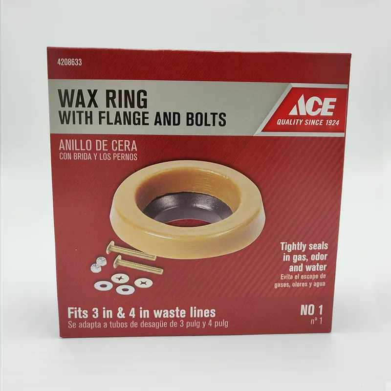 Toilet Bowl Gasket With Wax & Flange - 5/16" X 2-1/4" Brass Bolt Kit