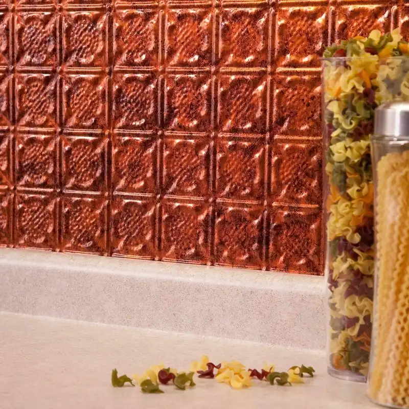 18 In. W X 24 In. L Moonstone Copper Vinyl Wall Tile - 5 Pieces