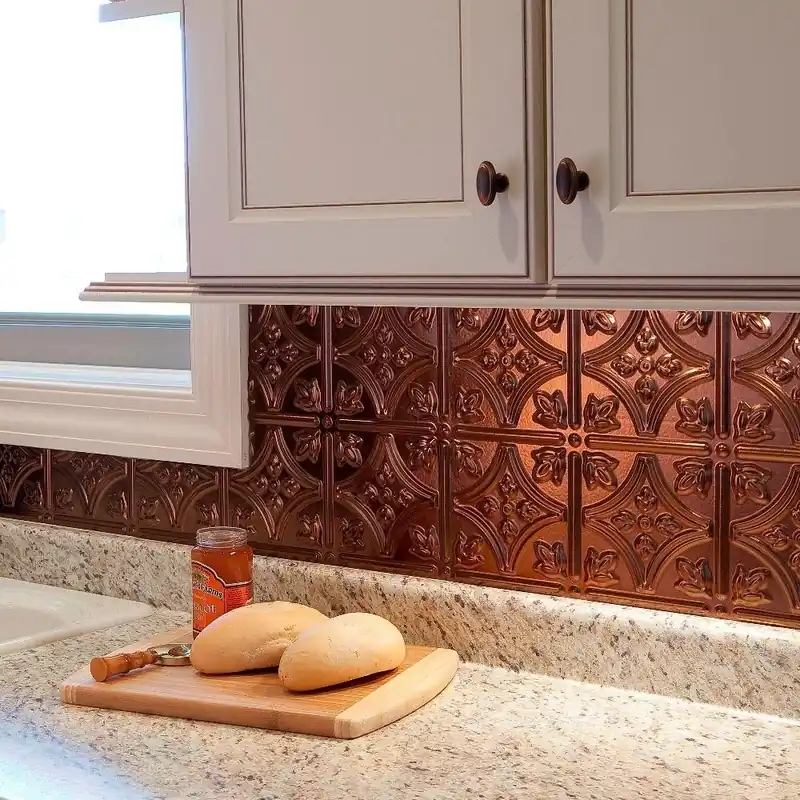 18 In. W X 24 In. L Oil Rubbed Bronze Pvc Decorative Backsplash Panel