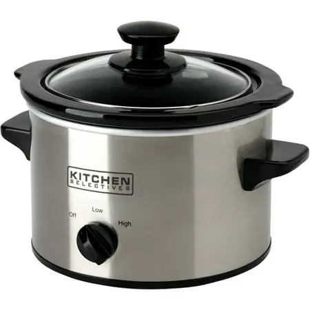 1.5 Quart Stainless Steel Slow Cooker With Glass Lid
