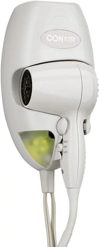 Wall Mount 1600 Watt Compact Hair Dryer Model 134r - Easy Installation