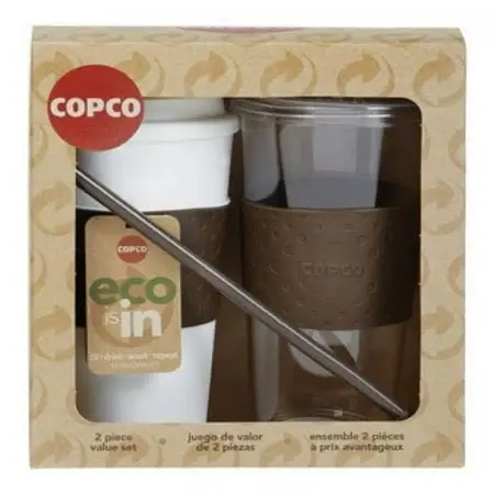 Stir ‘n Sip Cup Set Brown Sierra 16 Ounce 2 Piece Plastic Drinkware